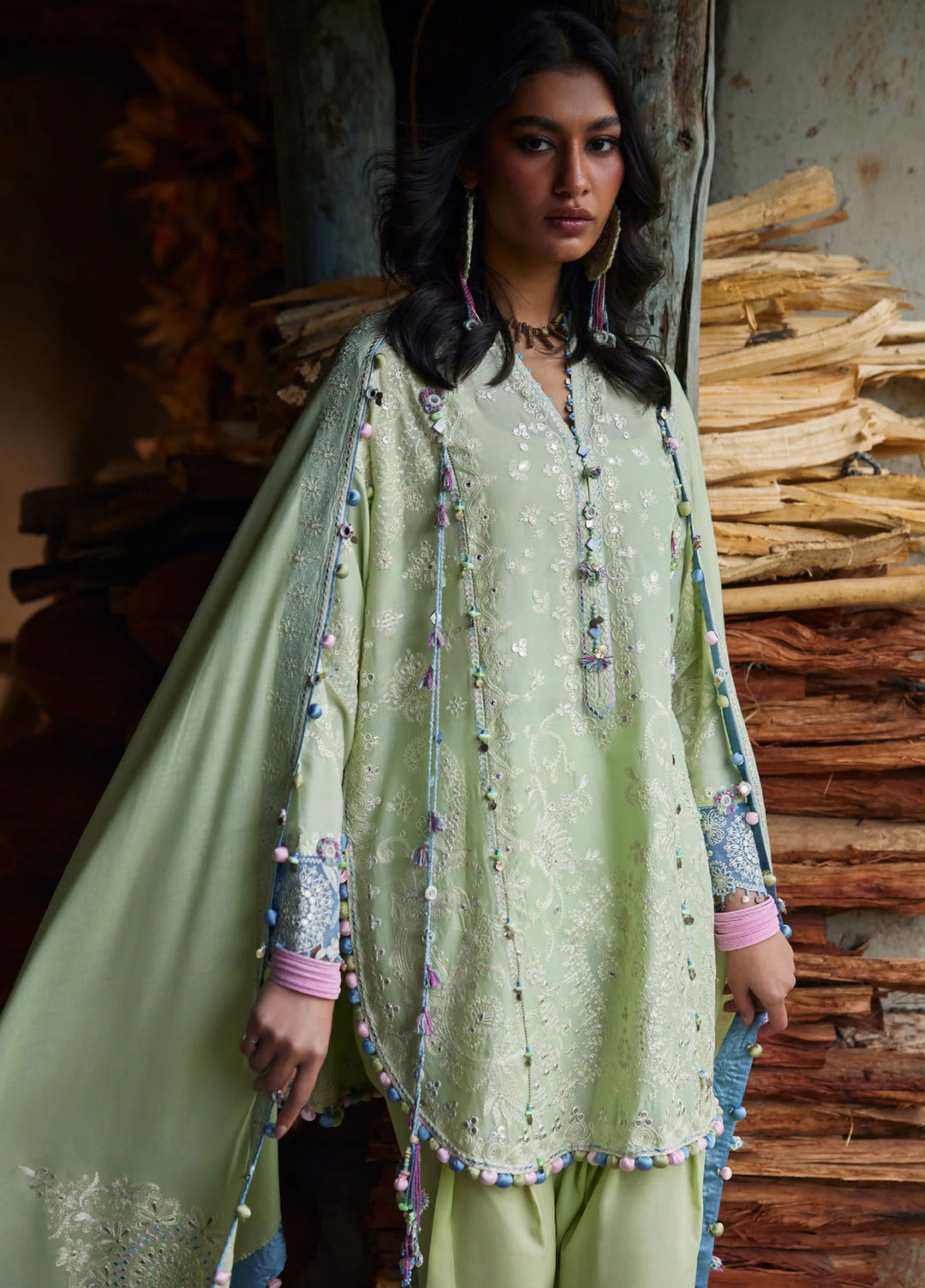 Meili by Zaha Unstitched Embroidered Lawn 3 Piece Suit ZK26UML ZL26-02A - Festive Collection