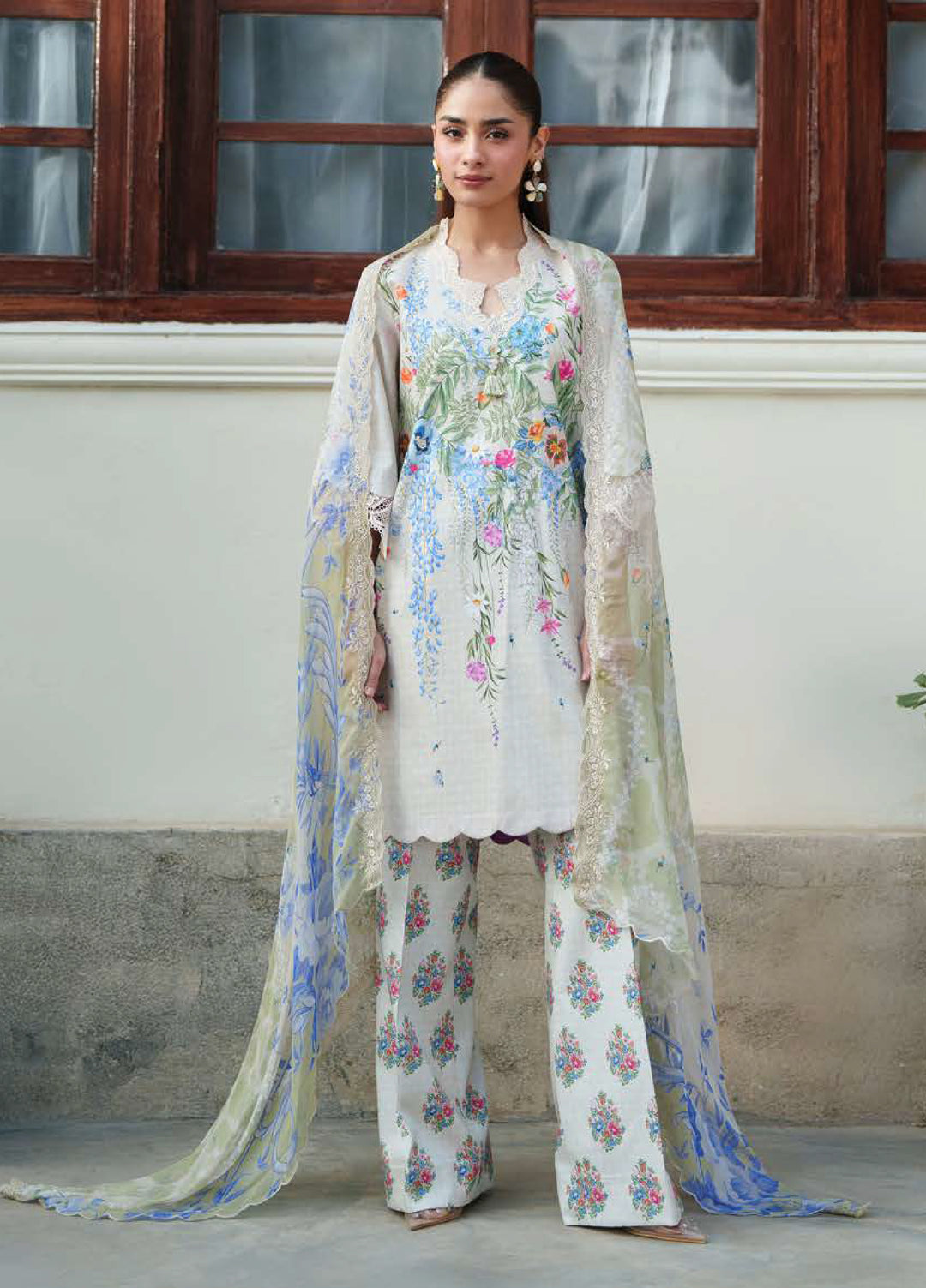 Whispered Florals by Roheenaz Unstitched Embroidered Lawn 3 Pcs Suit RNZ26UWF D-13 B PALE PEONY - Summer