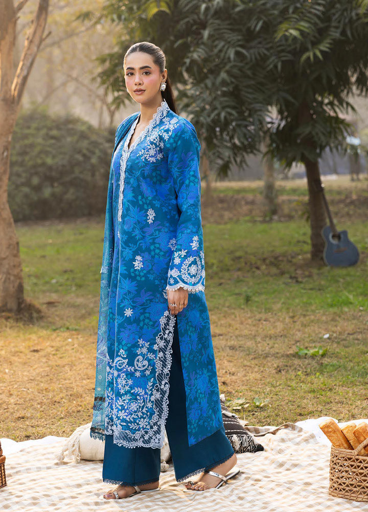 Summer Printkari Exclusive by RajBari Unstitched Embroidered Lawn 3 Piece Suit RB26USP D-12 - Casual Collection