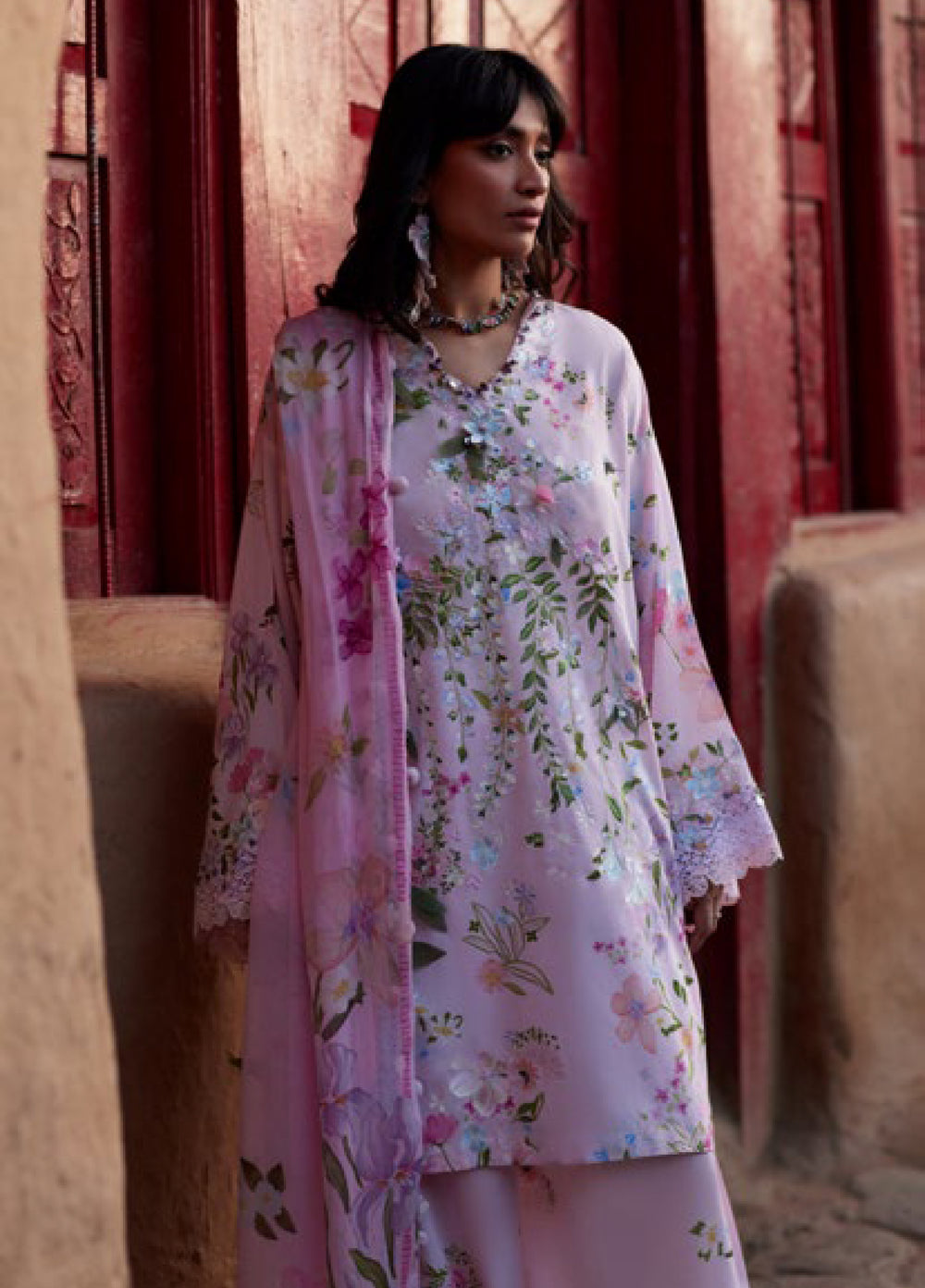 Meili by Zaha Unstitched Embroidered Lawn 3 Piece Suit ZK26UML ZL26-12A - Festive Collection