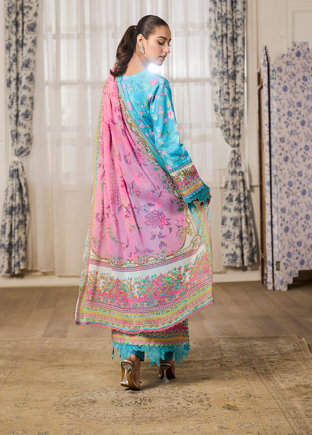 Raha Summer Prints by RajBari Unstitched Printed Lawn 3 Piece Suit RB26URVI D-10 - Summer Collection