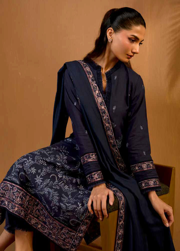 Sobia Nazir Unstitched Shawl Embroidered Khaddar 3 Piece SN25SW D-07 B - Winter Collection