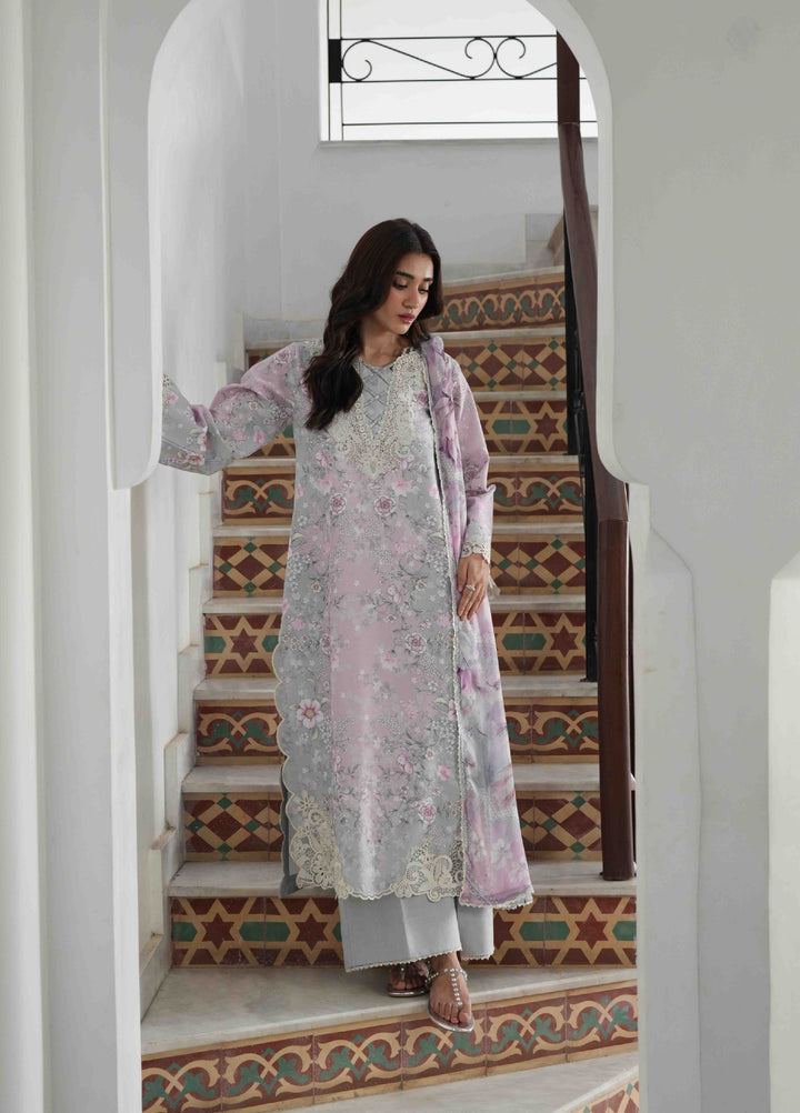 Summer Lines by Neeshay Unstitched Printed Lawn 3 Piece Suit NSH26ULS BLUSHMERE - Eid Collection