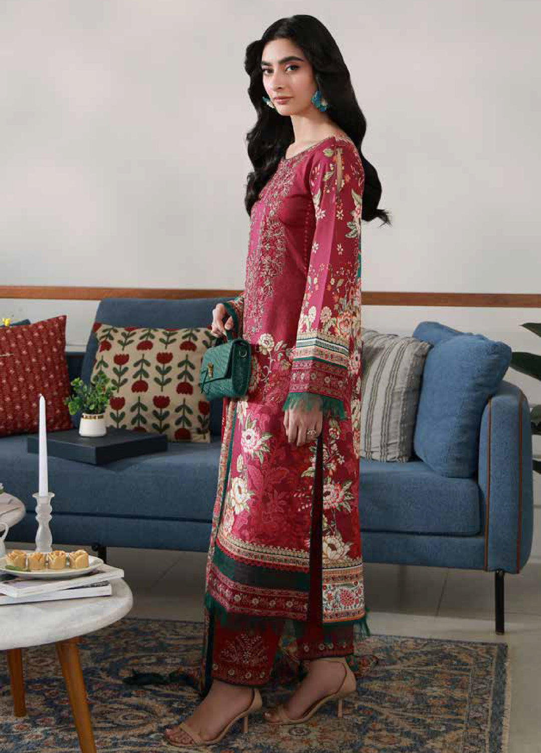 Delia by Gulaal Unstitched Embroidered Lawn 3 Piece Suit GL26UD D-8 Hilyn - Summer Collection