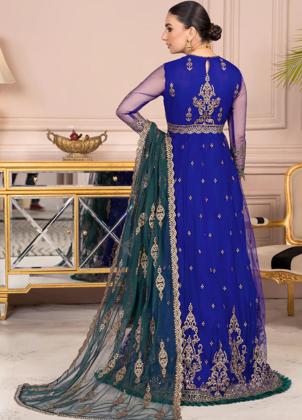 Zarif Women Unstitched Embroidered Net 3 Piece Suit ZR26UFC ZA 09 ROYAL - Festive Collection