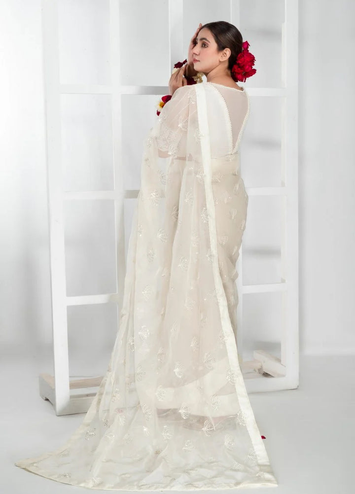 Luxe by Imran Aftab Unstitched Embroidered Organza Saree Suit IASC 28 - Festive Collection