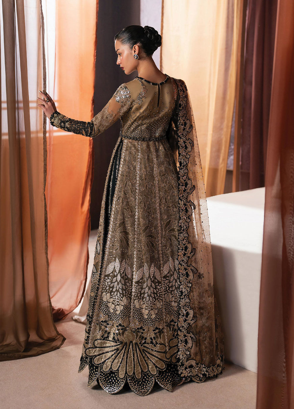 Hayat by Afrozeh Unstitched Organza Embroidered Suits 3 Piece AF25HU AFH-25-02 RAYYAN - Festive Collection