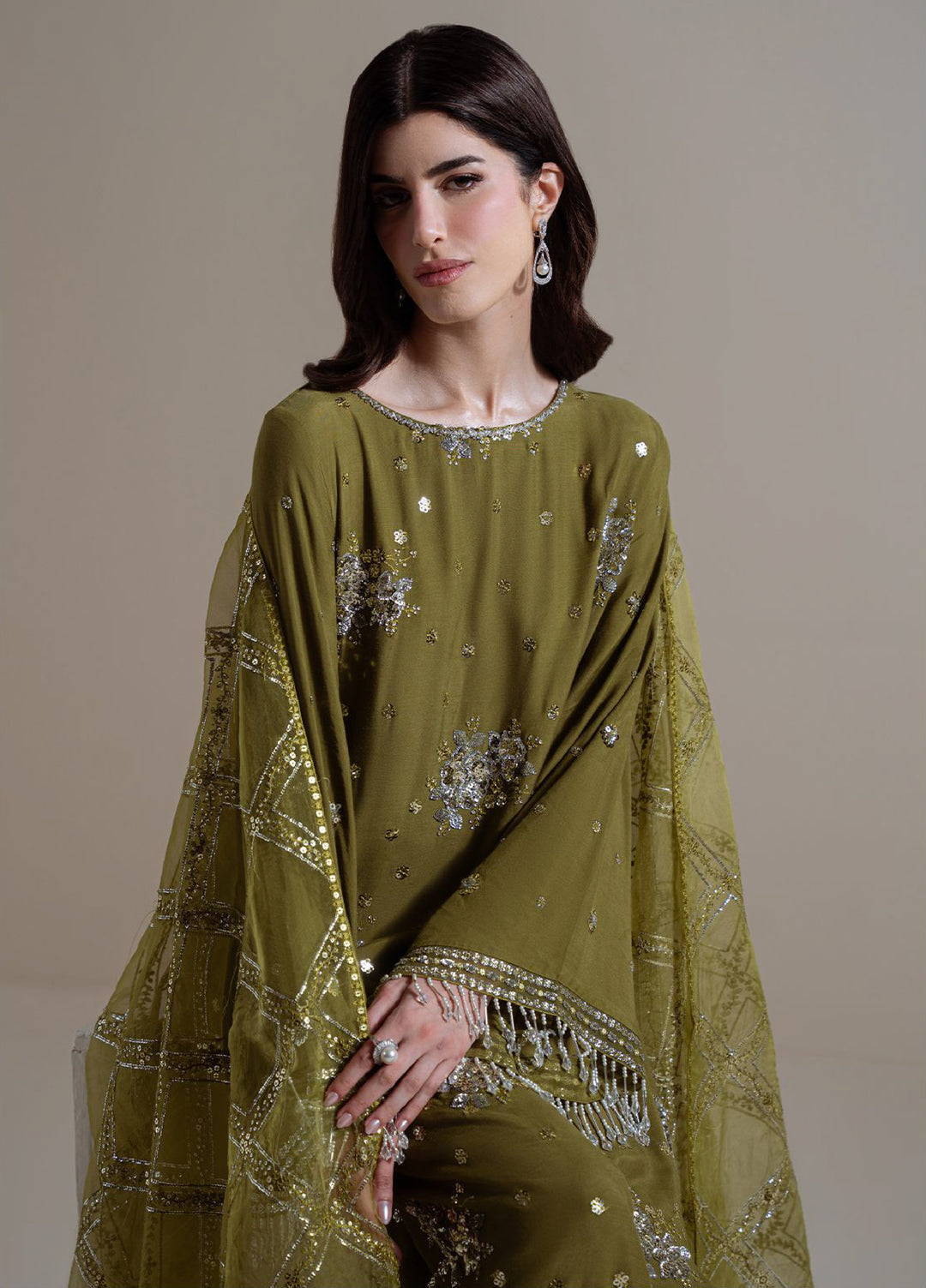 Luxe Atelier by Cross Stitch Unstitched Embroidered Silk 3 Piece Suit CS26ULA D-2 Gleam Luxe - Festive Collection