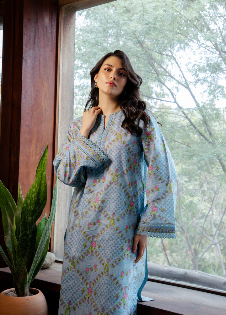Sahar Unstitched Printed Cambric 1 Piece Shirt SS1-26-34 Petal Grid - Summer Collection