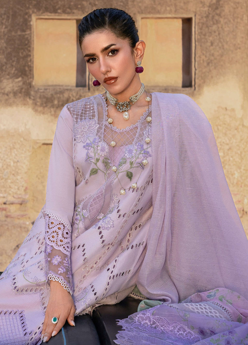 Bloom by Saira Shakira Unstitched Embroidered Lawn 3 Piece Suit SSR26ULB AMBRE-07B - Eid Collection