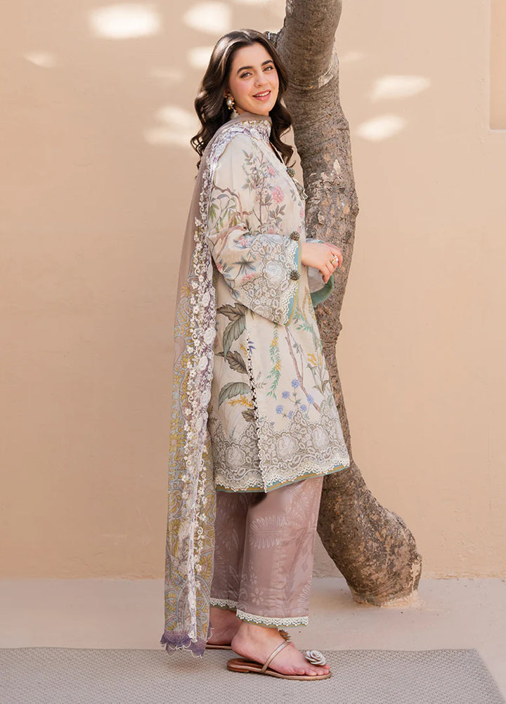 Summer in Bloom By Roheenaz Unstitched Printed Lawn 3 Piece Suit RN26USBL 34B Flora Grace - Festive Collection