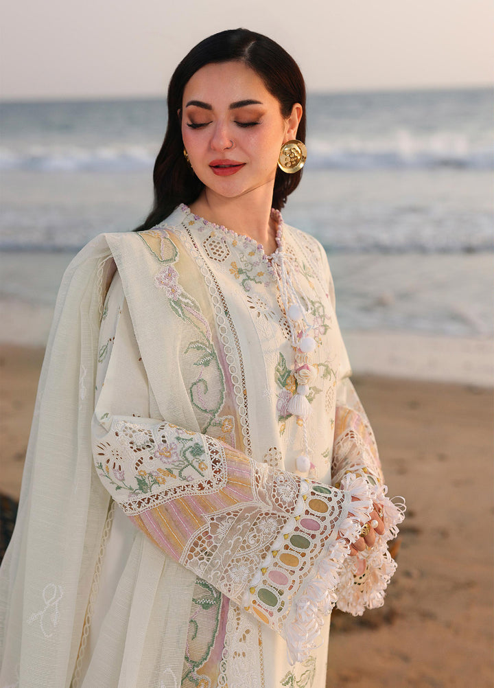 Sahil by Qalamkar Unstitched Embroidered Luxury Lawn 3 Pcs Suit QLK26US SA-10 Ilara - Summer