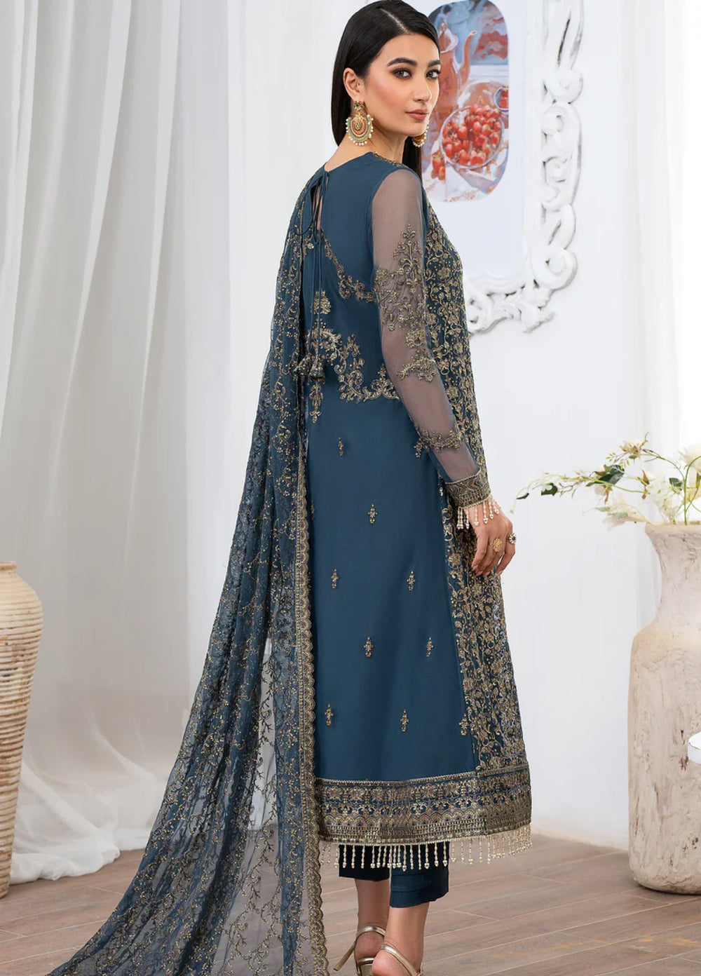 Zarif Women Unstitched Embroidered Net 3 Piece Suit ZR26UFC ZLM 07 MEYSA - Festive Collection