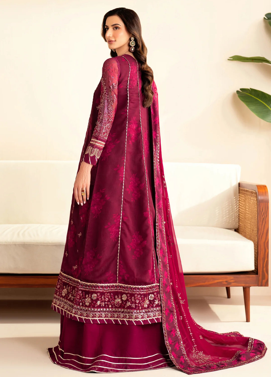 Xenia Formal Luxury Unstitched Embroidered Chiffon Suits 3 Piece XE25FL XF-972 Ersa - Formals Collection