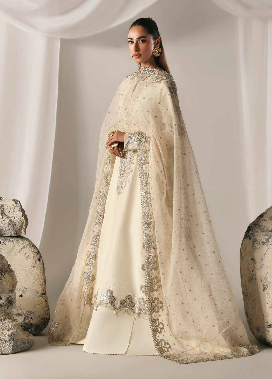 Serein Luxe by Emaan Adeel Unstitched Raw Silk Embroidered Suits 3 Piece EA25SL D-3 Misty Dawn - Festive Collection