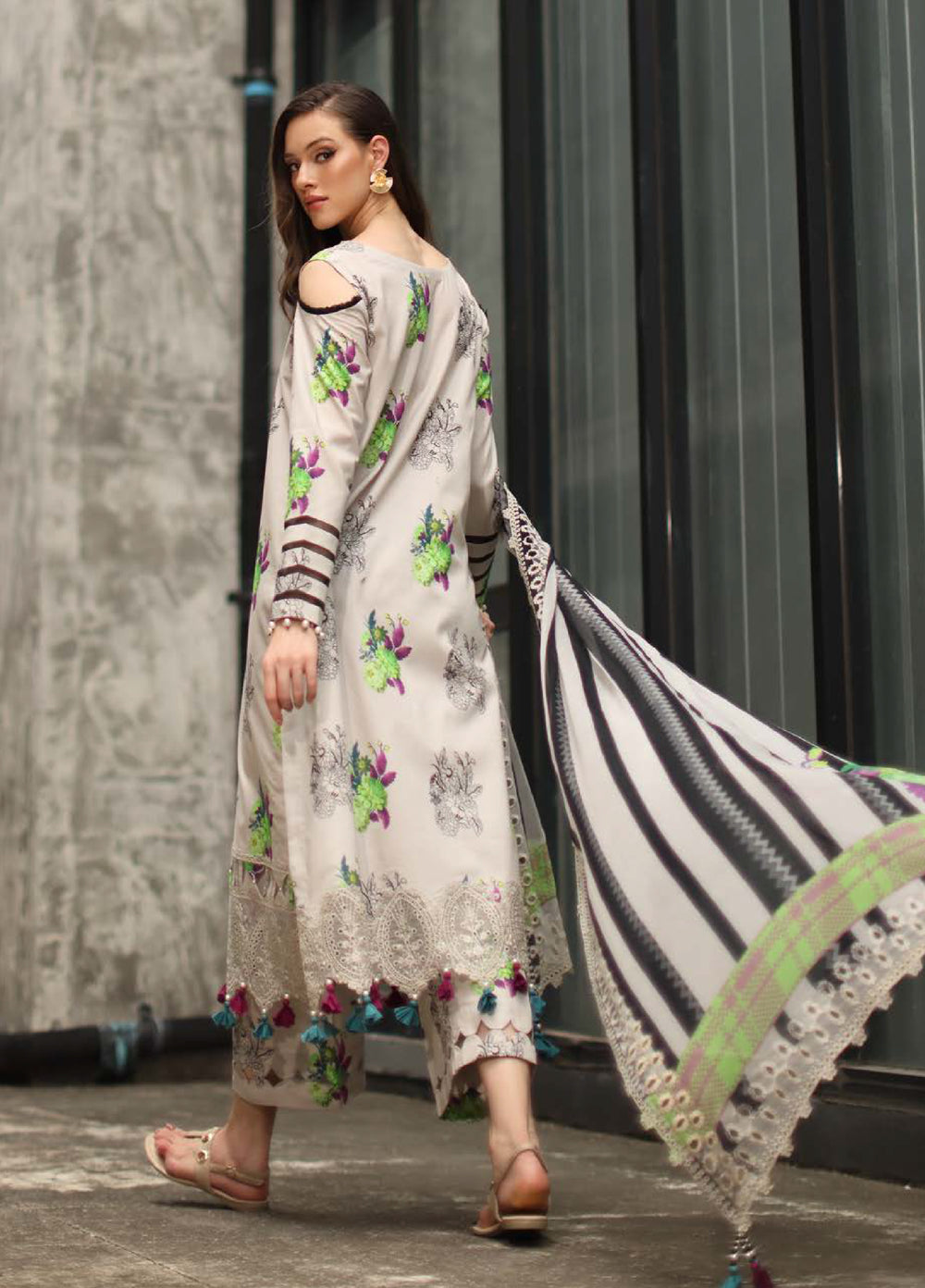 Combination by Charizma Unstitched Embroidered Lawn 3 Piece Suit CHR26UCL CC6-23 - Festive Collection