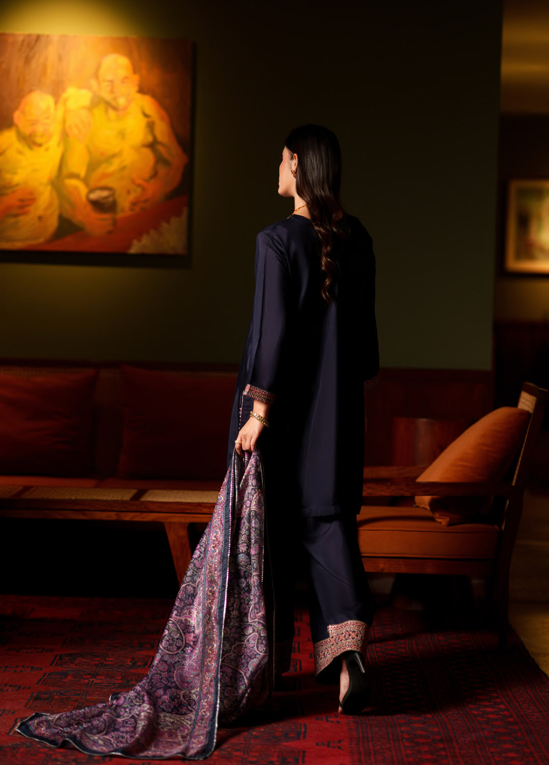 Elara by Casuallite RTW Embroidered Silk Viscose 3 Piece Suit CL26PSE D3 Aurelle - Festive Collection