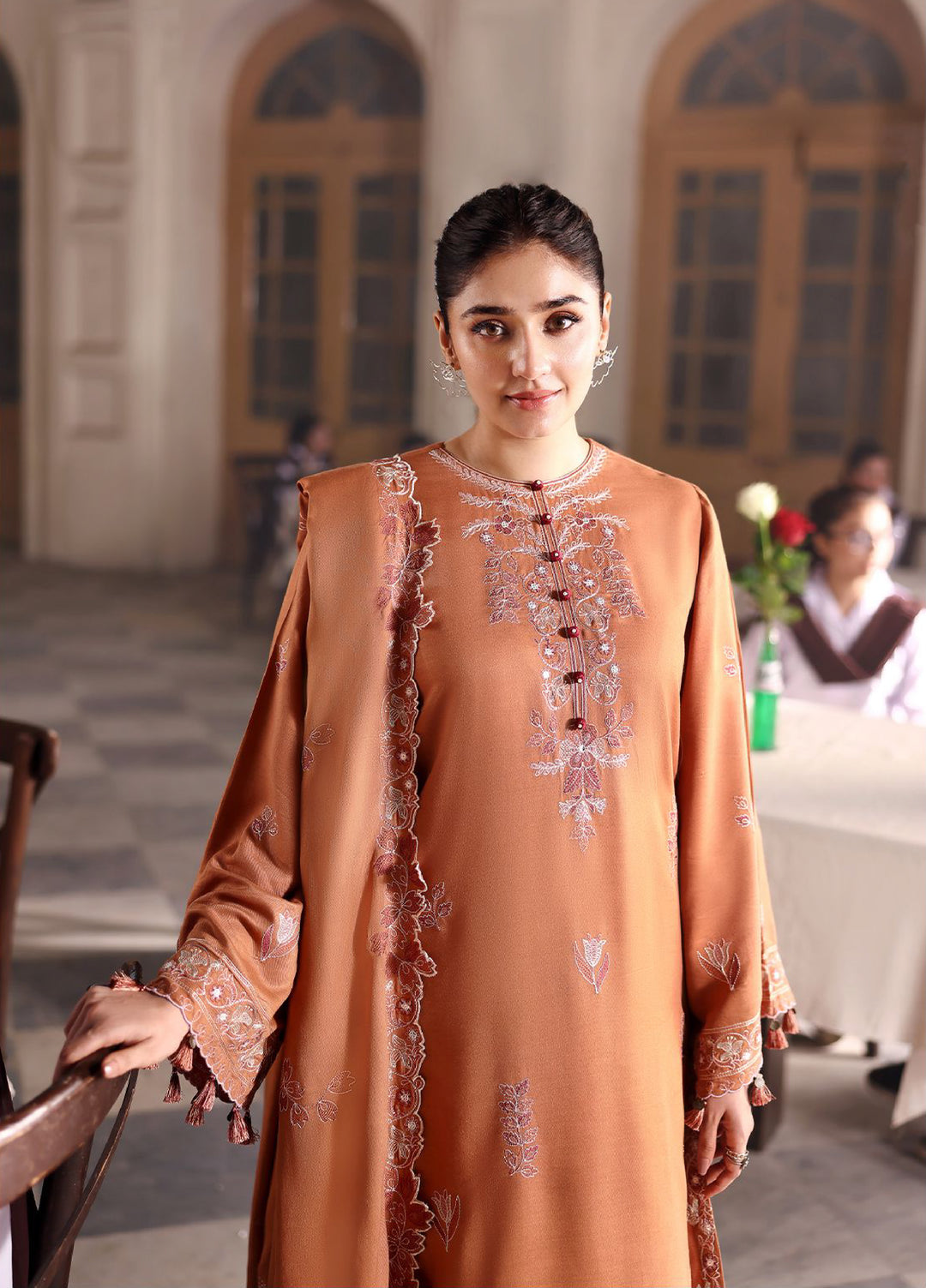 Cross Stitch Unstitched RTS Marina Embroidered Suits 3 Piece CS25MW D-02 Autumn Glaze - Winter Collection