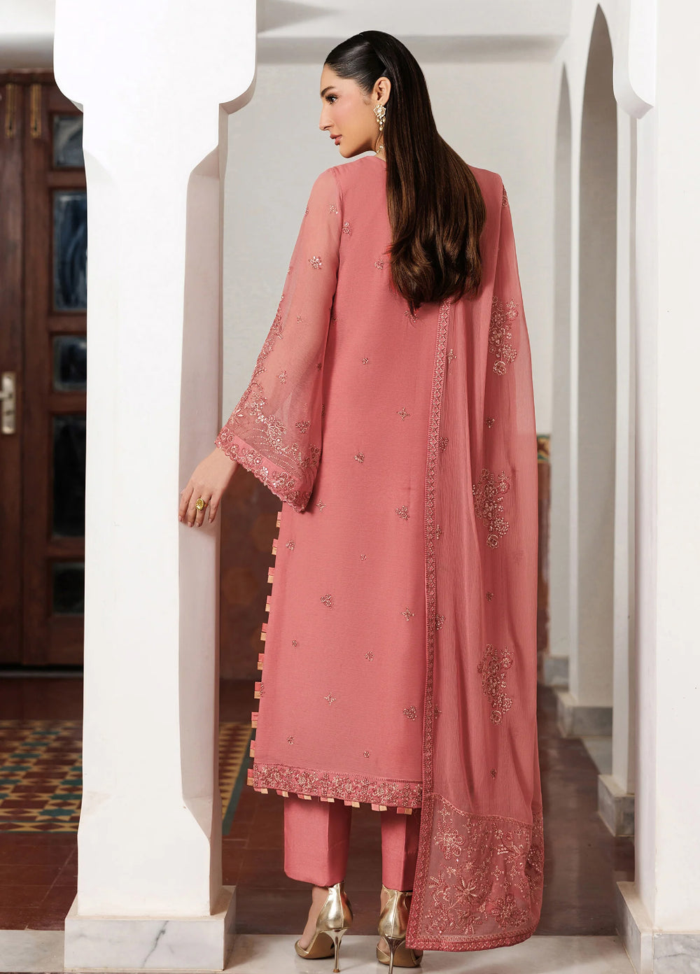 Nourah by Zarif Unstitched Embroidered Chiffon 3 Piece Suit ZR26UCN Nourah Angora ZF/ZQH/ANGORA 06 - Festive Collection
