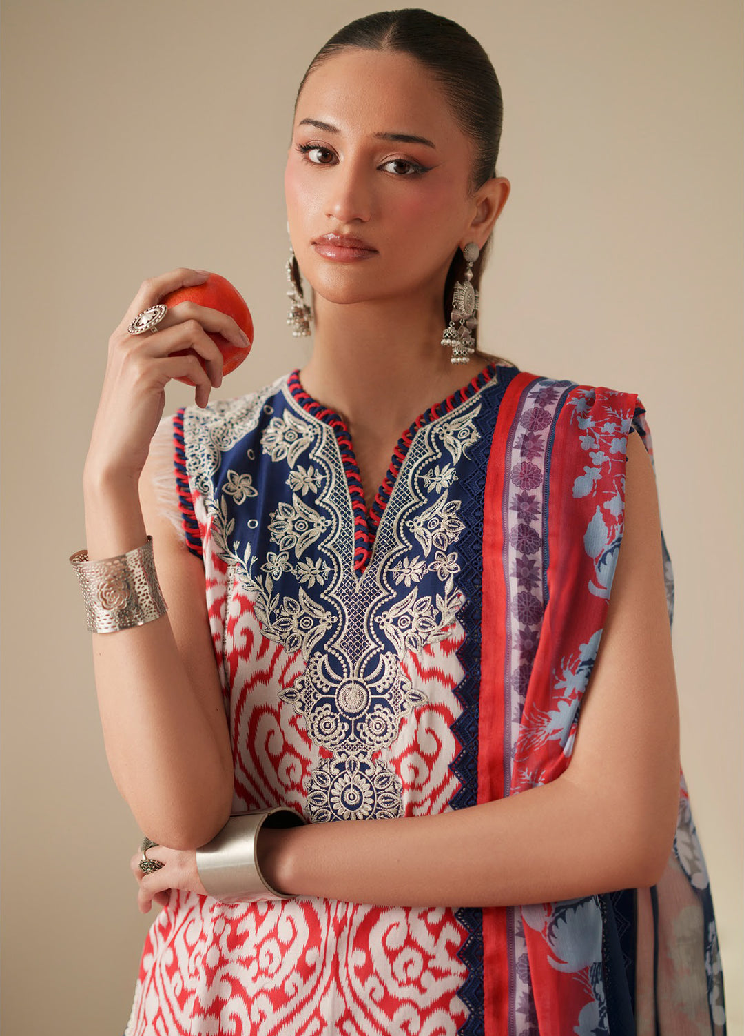 JoJo by Bin Ilyas Unstitched Embroidered Lawn 3 Piece Suit BI26UJJ D-85B - Summer Collection