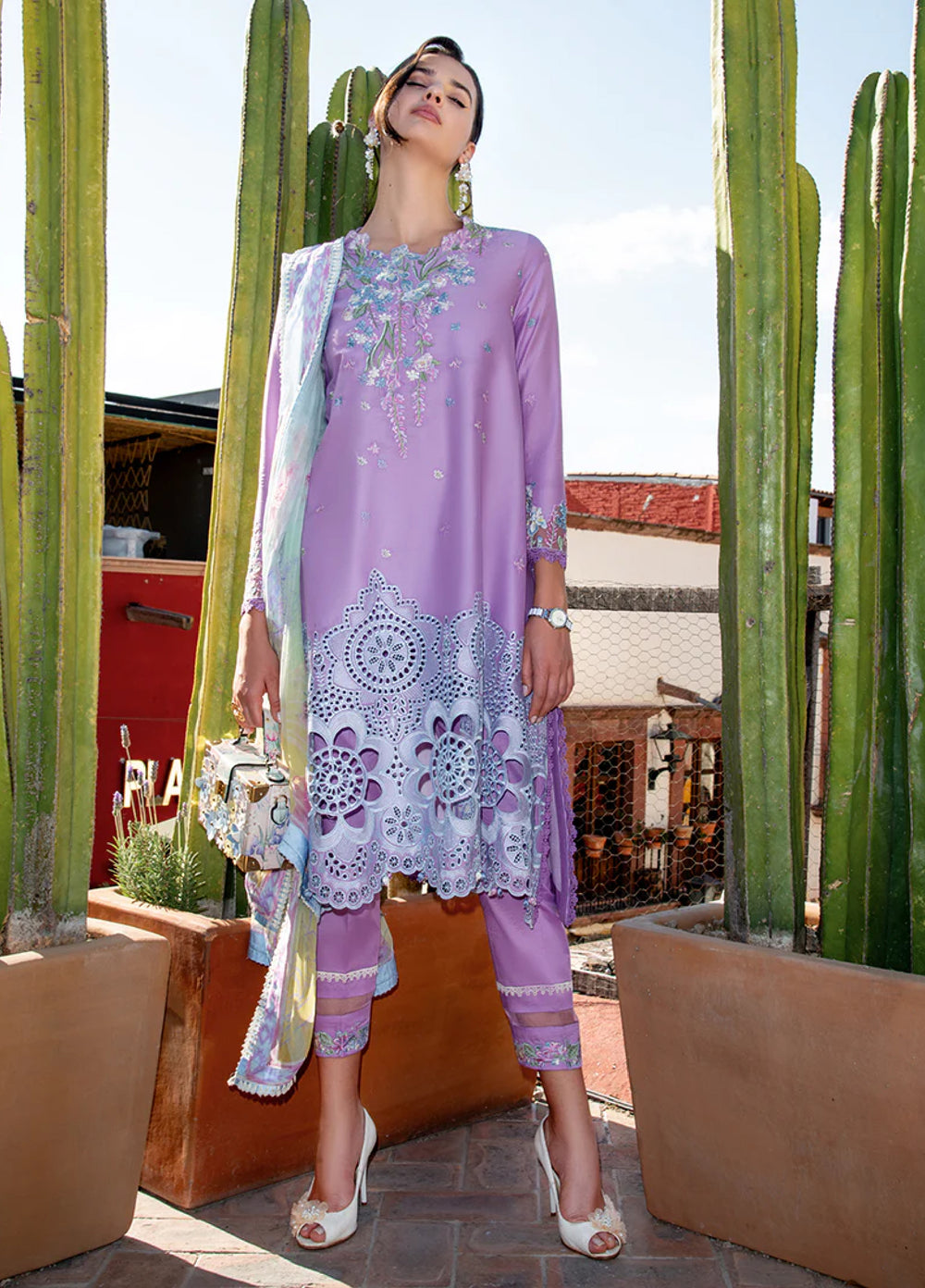 Hemline Odyssey by Mushq Unstitched Embroidered Lawn 3 Piece Suit MU26UHO HUNSS250403 AILYN - Summer Collection