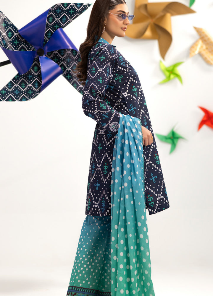 Coco Popup by Al Zohaib Unstitched Printed Lawn 3 Piece Suit AZ26UCP D-7 - Summer Collection