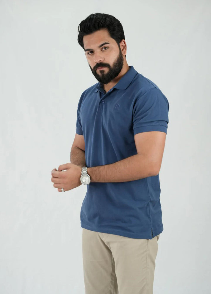 Mercato RTW Solids Cotton 1 Piece Navy Blue Polo Shirt