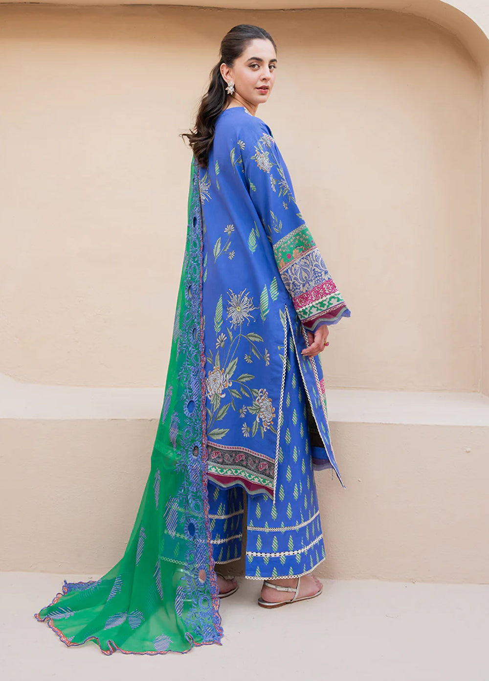 Summer in Bloom By Roheenaz Unstitched Printed Lawn 3 Piece Suit RN26USBL 35B Rosewater Bloom - Festive Collection