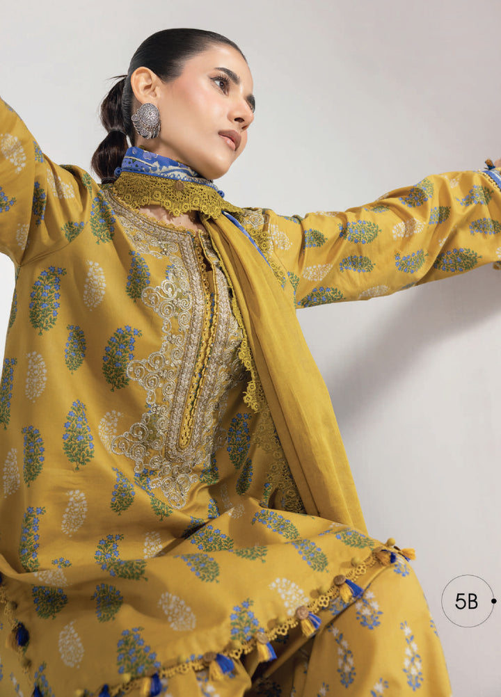 M Basics by Maria B Unstitched Embroidered Lawn 3 Piece Suit MB26UMB MB-CUSV13-5B - Summer Collection