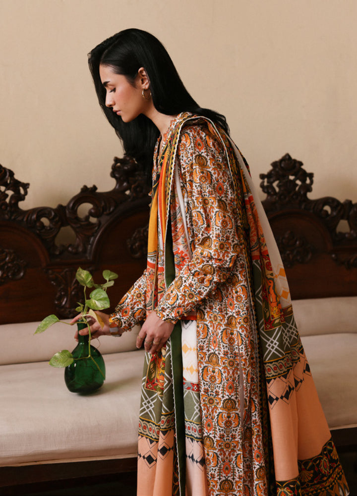 Amaya by Zaha Unstitched Printed Lawn 3 Piece Suit ZK26UAL Sahar APL26-05 - Casual Collection