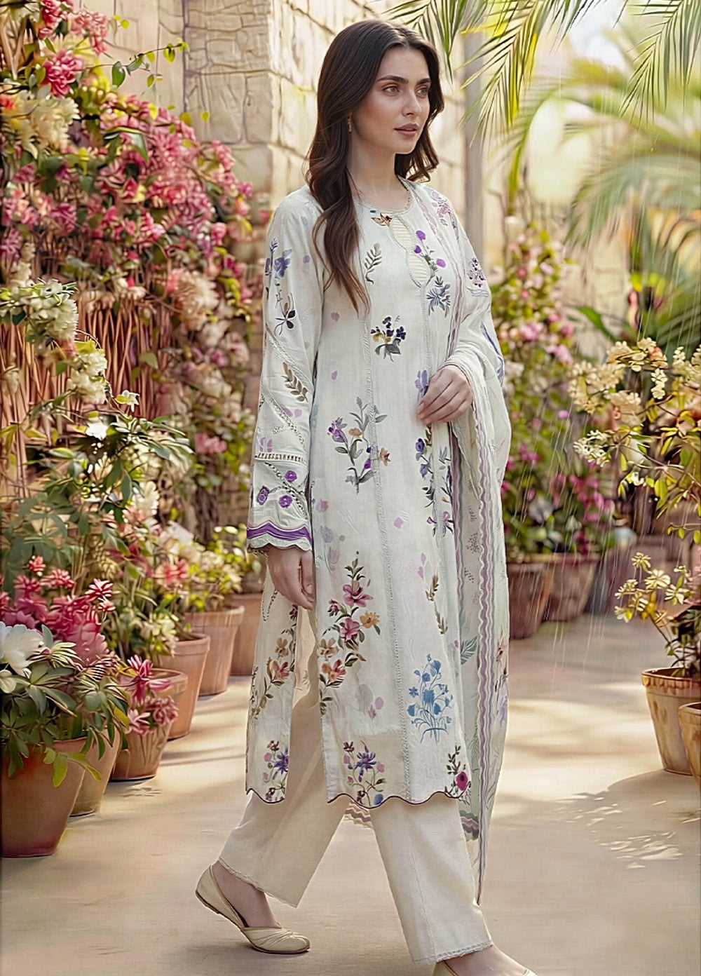 Zync by Florent Unstitched Printed Lawn 3 Piece Suit FL26UZPL FZ-06 - Summer Collection