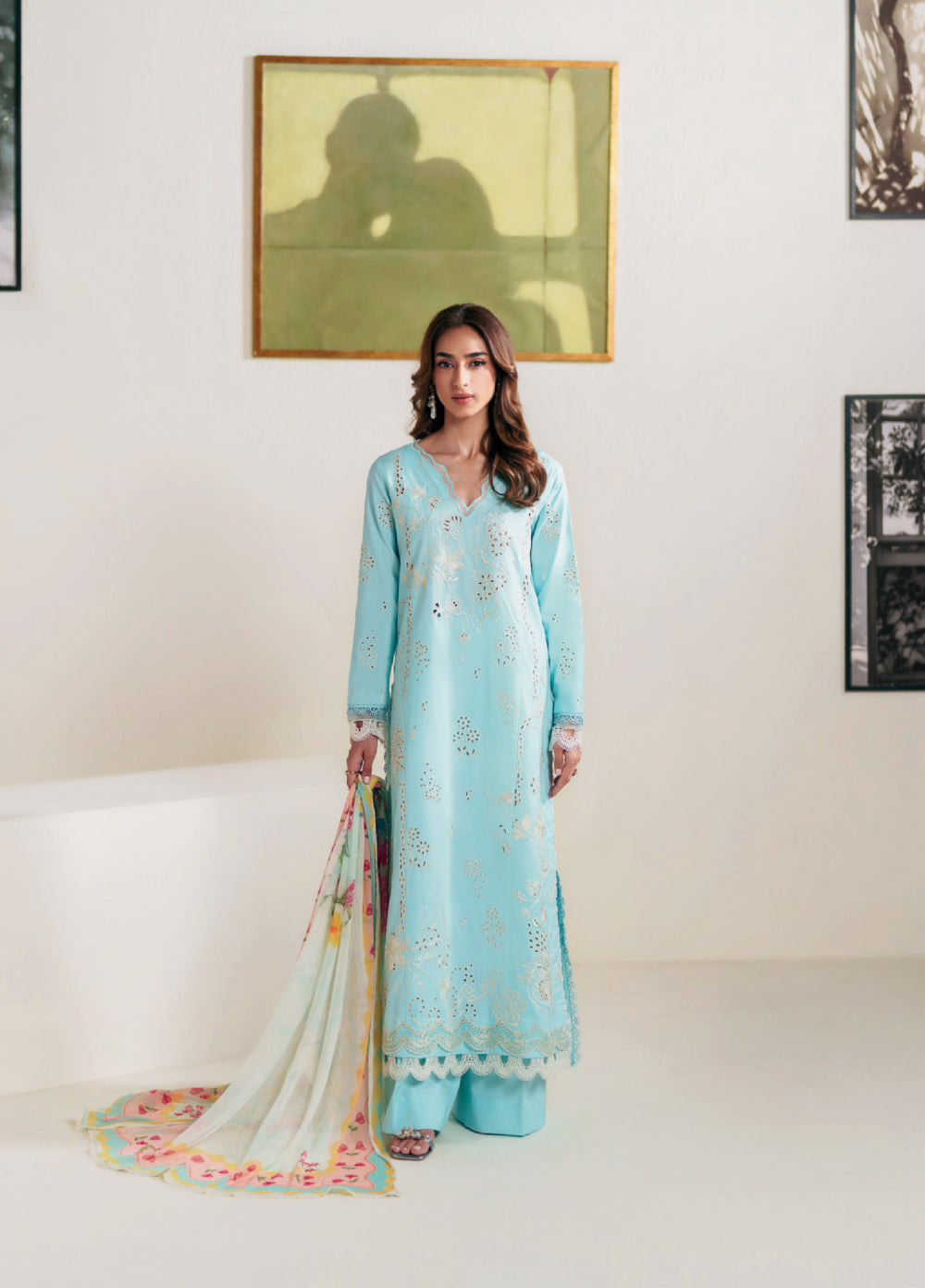 Whispers of Summer by Neeshey Unstitched Embroidered Luxury Lawn 3 Piece Suit NSH26ULW SYLVIA - Summer Collection
