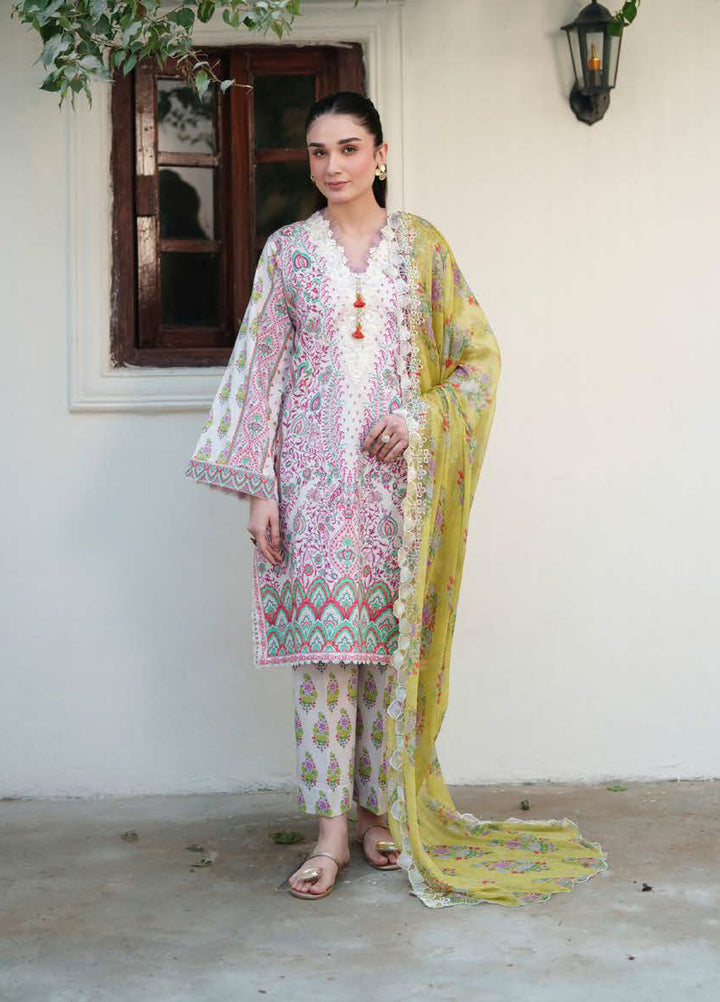 Whispered Florals by Roheenaz Unstitched Embroidered Lawn 3 Pcs Suit RNZ26UWF D-16 B LILY DRIFT - Summer