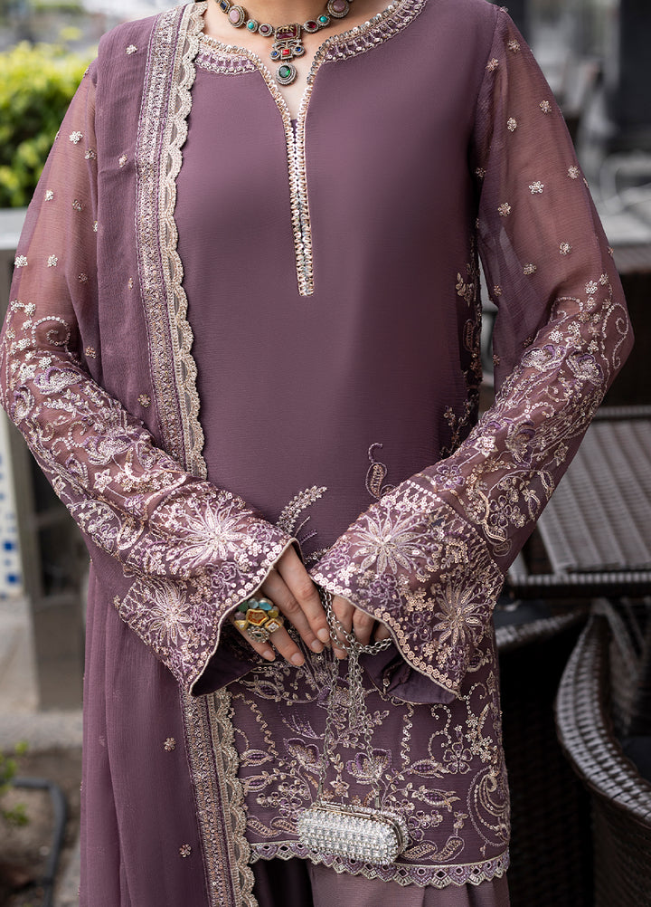 Sahane Embroidered Chiffon Suits Unstitched 3 Piece CT 25005 Roseate - Formals Collection