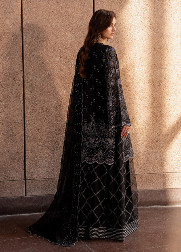 Lazawal by Lavish Premium Unstitched Embroidered Chiffon 3 Piece Suit LVP26UCL Black Whisper - Festive Collection
