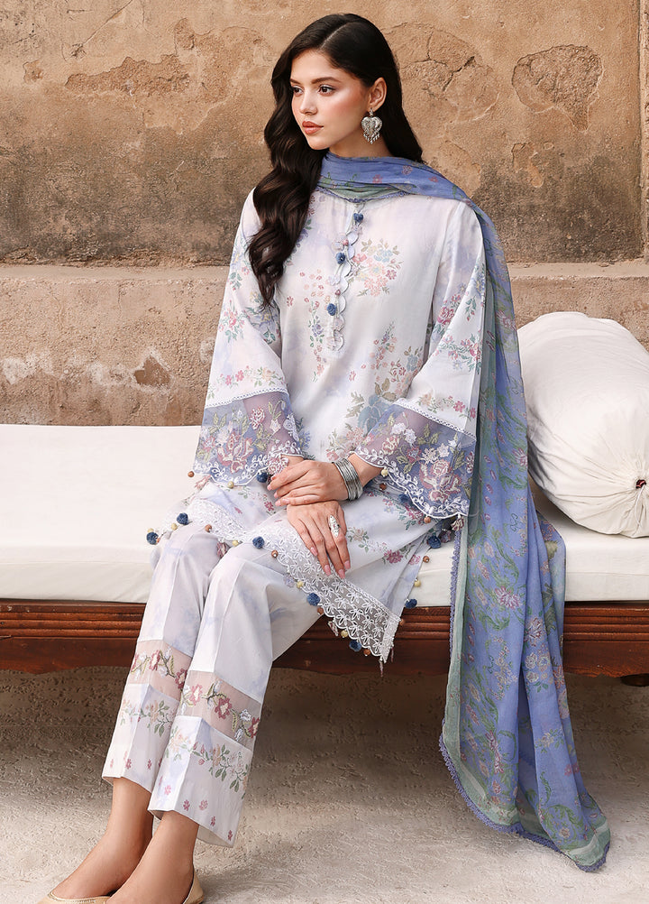 Cross Stitch Unstitched Embroidered Premium Lawn 3 Piece Suit CS26UCPL D23 VINTAGE PETAL - Eid Collection