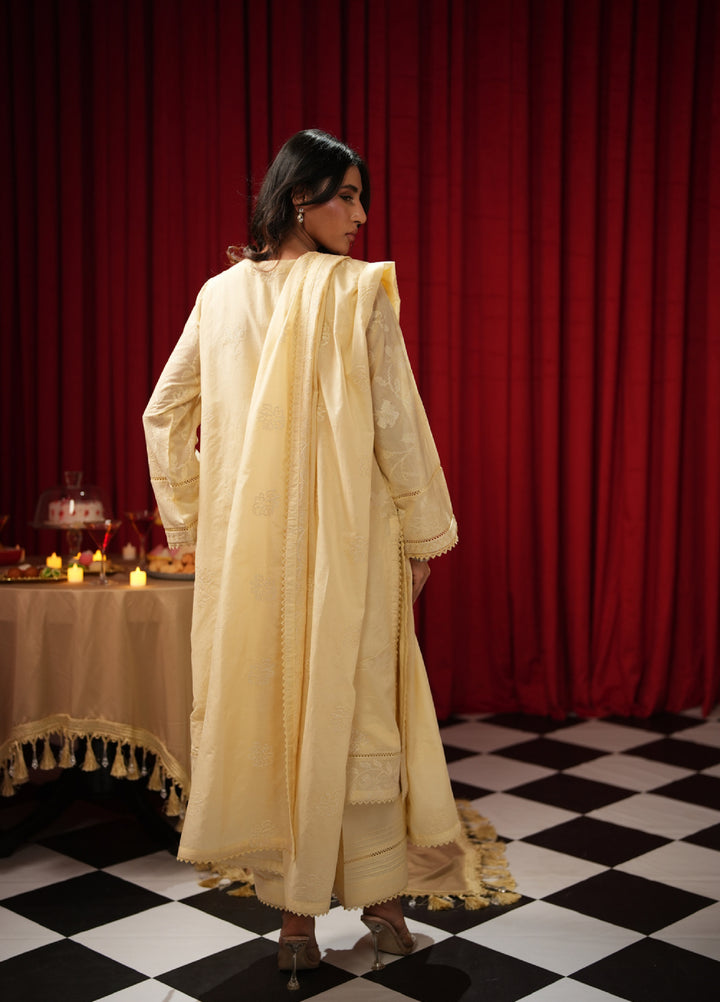 Freesia by Zouj Unstitched Embroidered Cotton 3 Piece Suit ZJ26UFC SUNLIT GOLDEN ZCS-00022 - Festive Collection