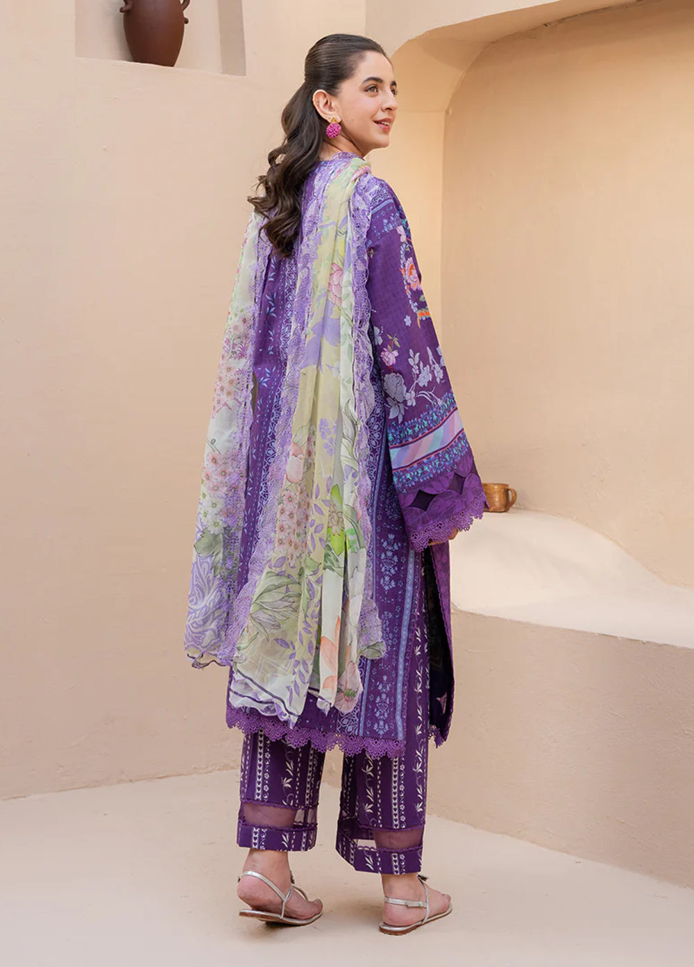 Summer in Bloom By Roheenaz Unstitched Printed Lawn 3 Piece Suit RN26USBL 38B Poppy Patel - Festive Collection