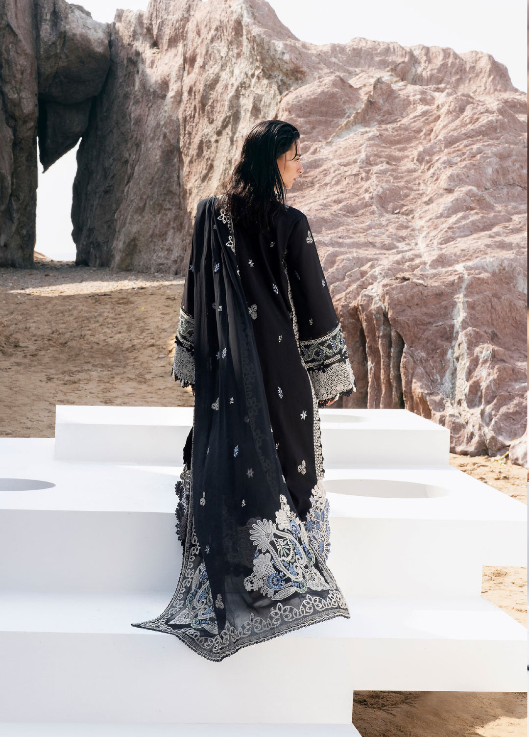 Florent Unstitched Embroidered Luxury Lawn 3 Piece Suit FL26UL FL-6A - Festive Collection