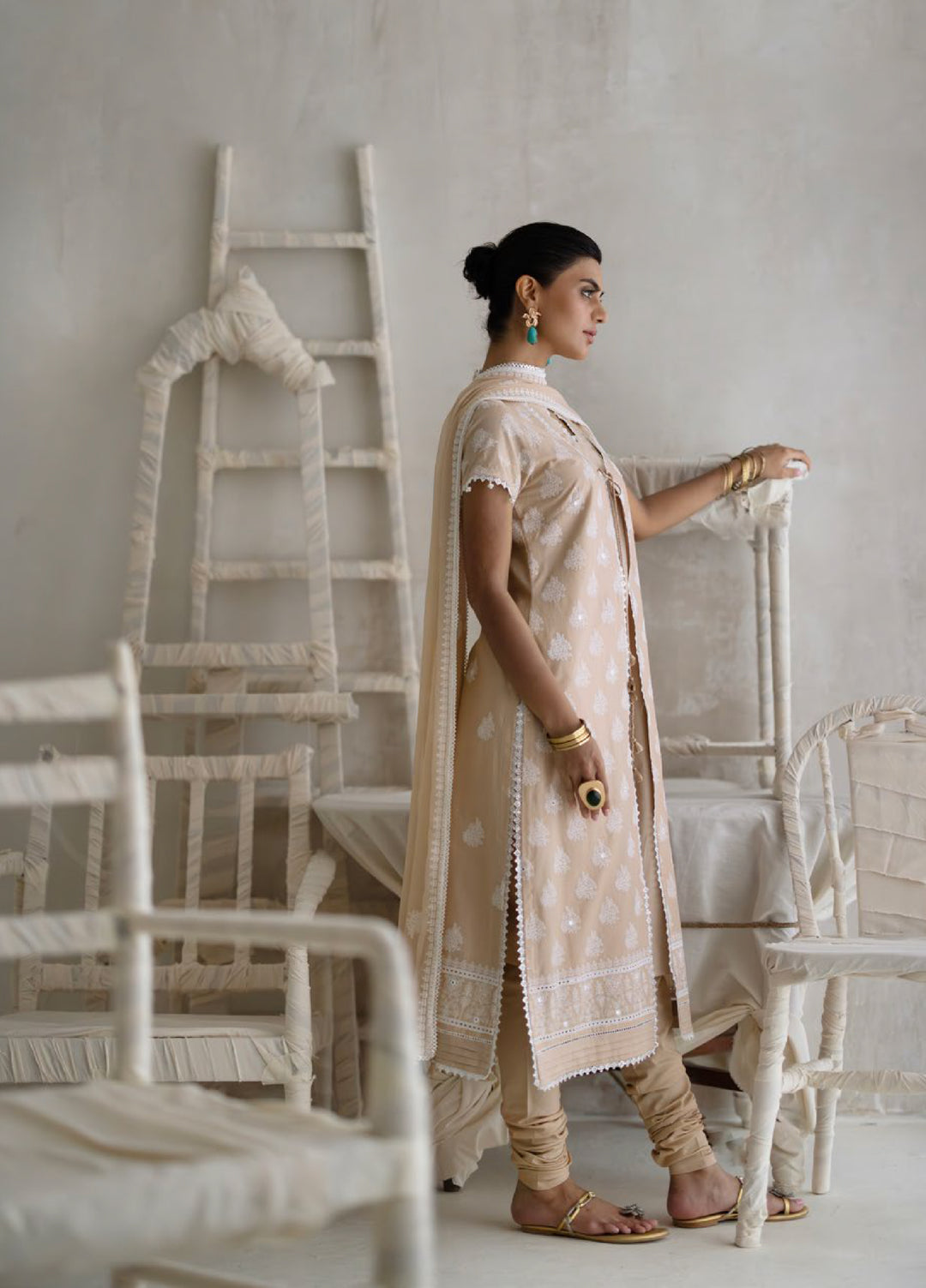 The Luxe by Gul Ahmed Unstitched Embroidered Lawn 3 Piece Suit GA26ULL Apricot Orchid PM 62082 - Casual Collection