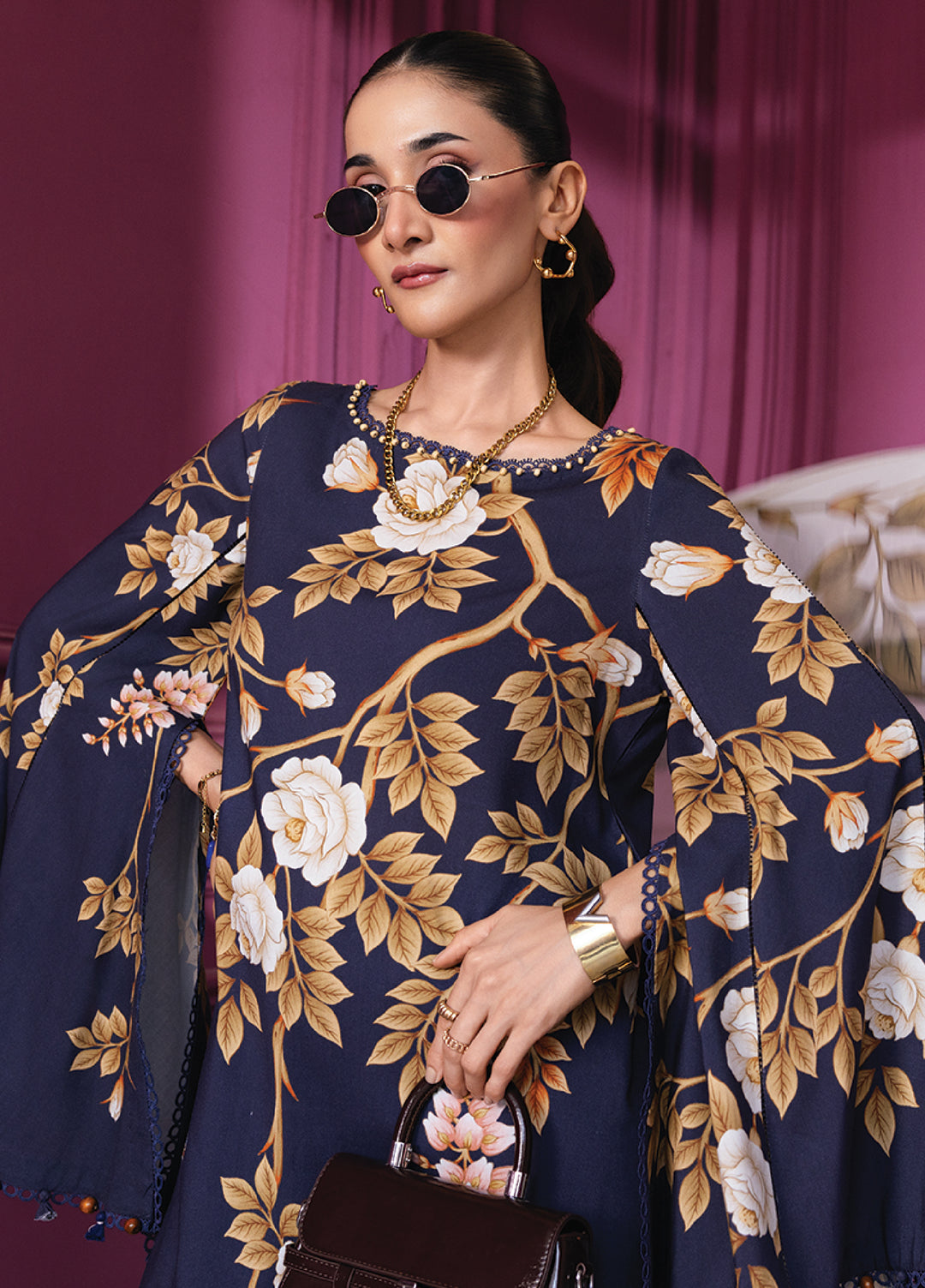 M Basics By Maria B Unstitched Digital Printed Linen 3 Piece MB25UW 1102-A - Winter Collection