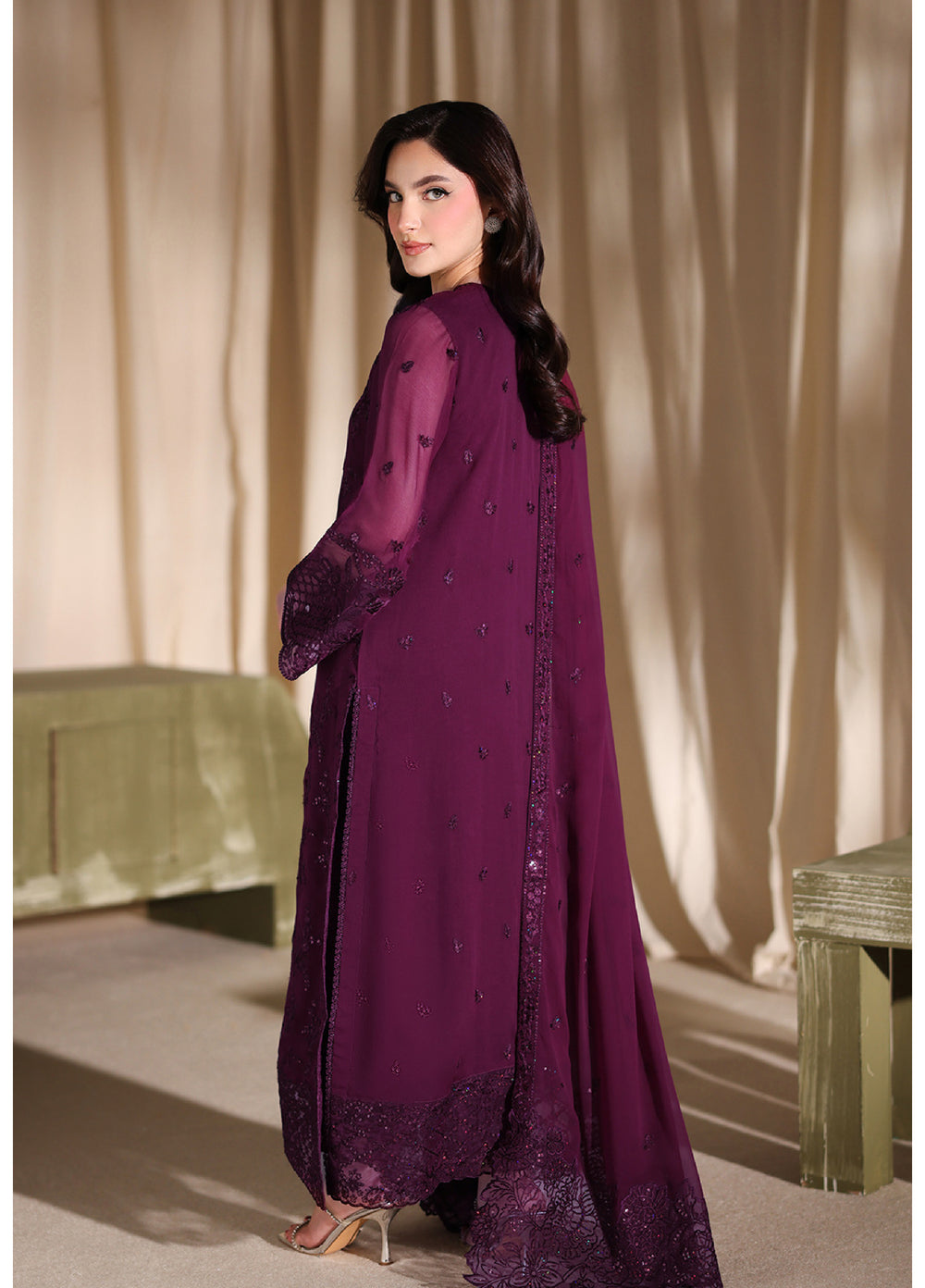 Azure Unstitched Embroidered Chiffon 3 Piece Suit AZ26ULC Garnelle - Festive Collection