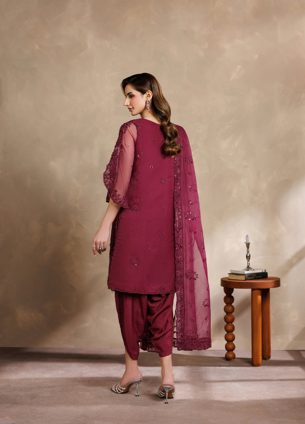 Zaryah by Zarif Unstitched Embroidered Organza 3 Piece Suit ZR26UZF ZF-ZYR-SURKH-01 - Festive Collection