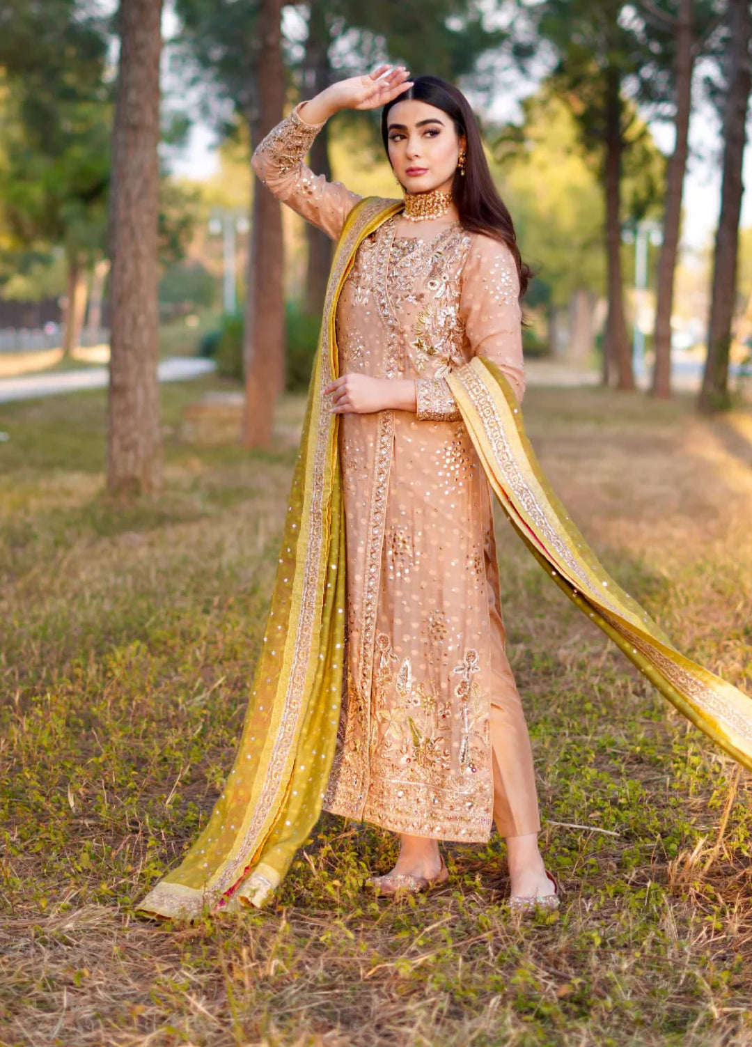 Luxe By Hues Atelier Women Pret 3 Piece Lucknowy Angrakha - Formals Collection