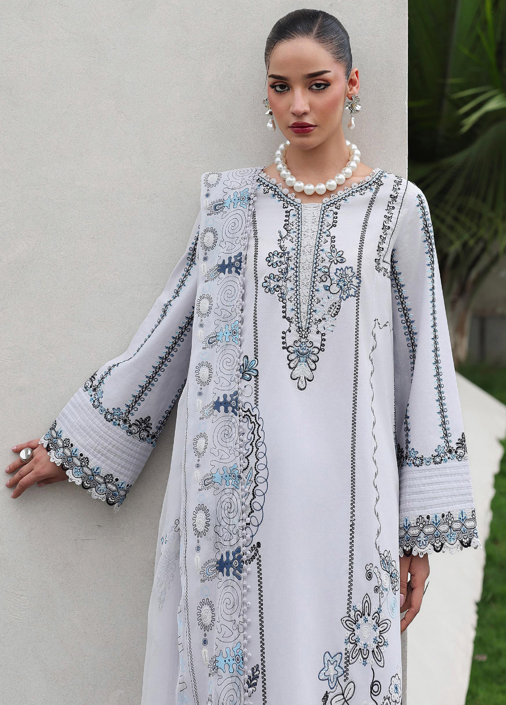 Q Line by Qalamkar Unstitched Embroidered Lawn 3 Piece Suit QLK26ULQ SAMIA QKL-3 - Festive Collection