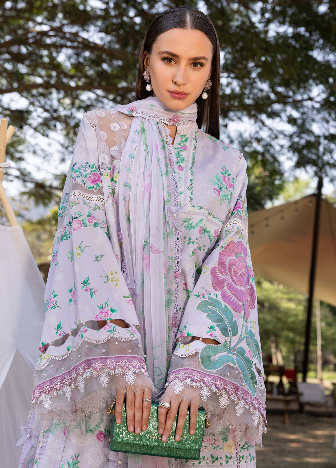 M Prints by Maria B Unstitched Printed Lawn 3 Piece Suit MB26UMP D-04 A - Summer Collection