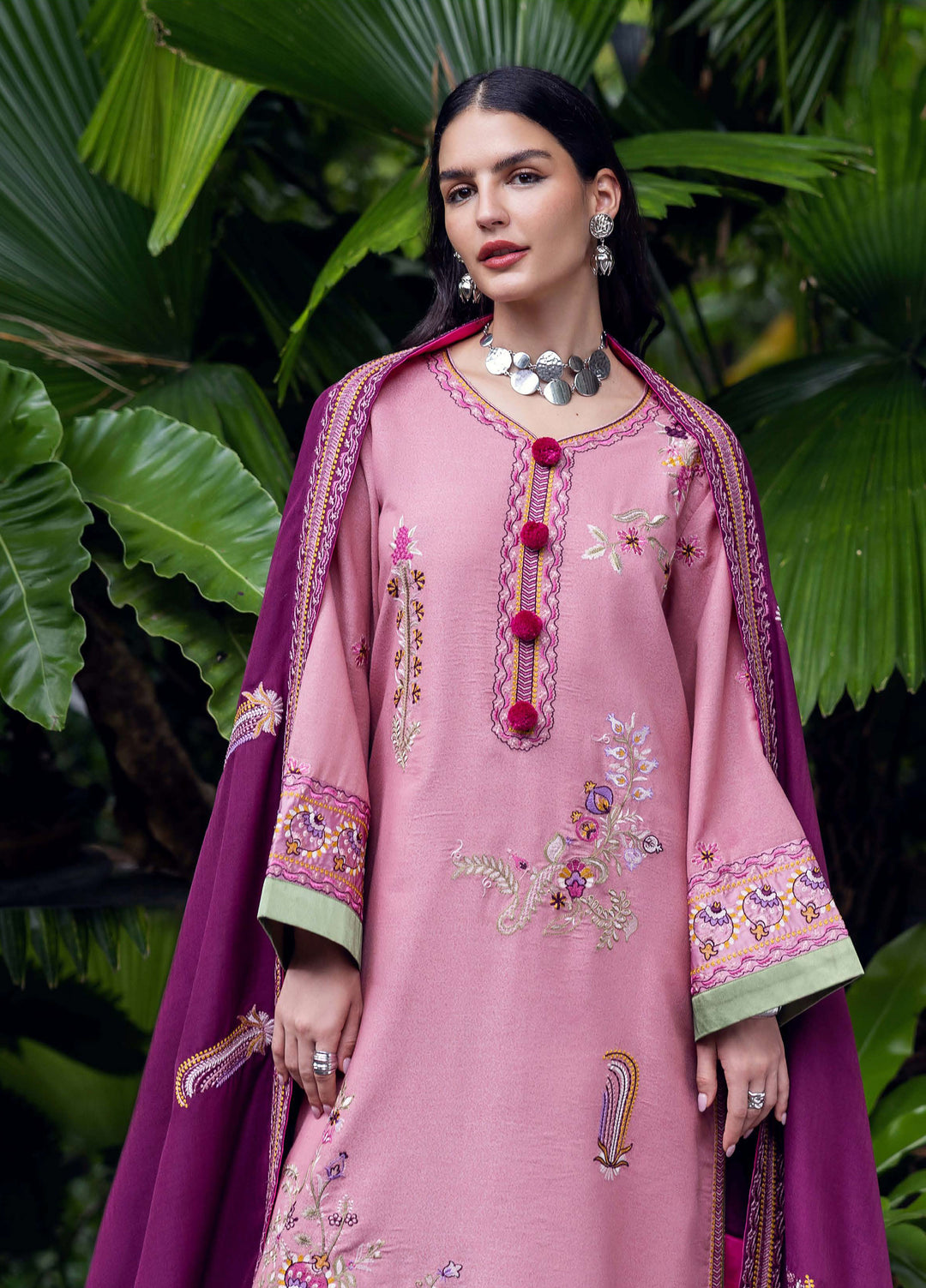 Symphony Hemline by Mushq Unstitched Karandi Embroidered 3 Piece MU25SK Opal Gleam - Winter Collection