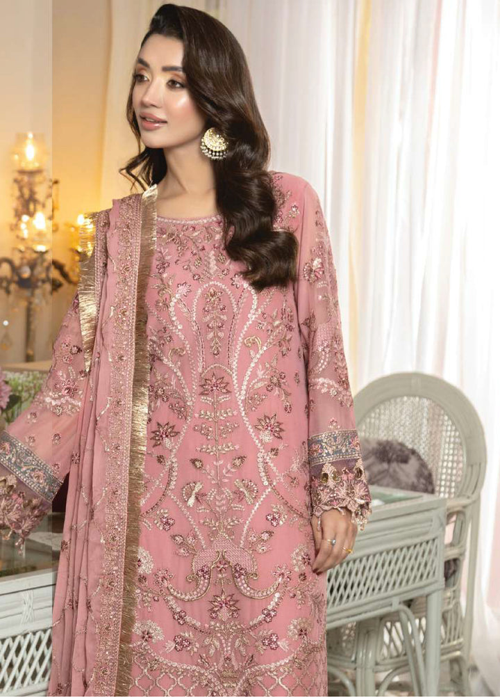 Shagun by Imrozia Premium Women 3 Piece Chiffon Suit M-101 Mehr - Festive Collection