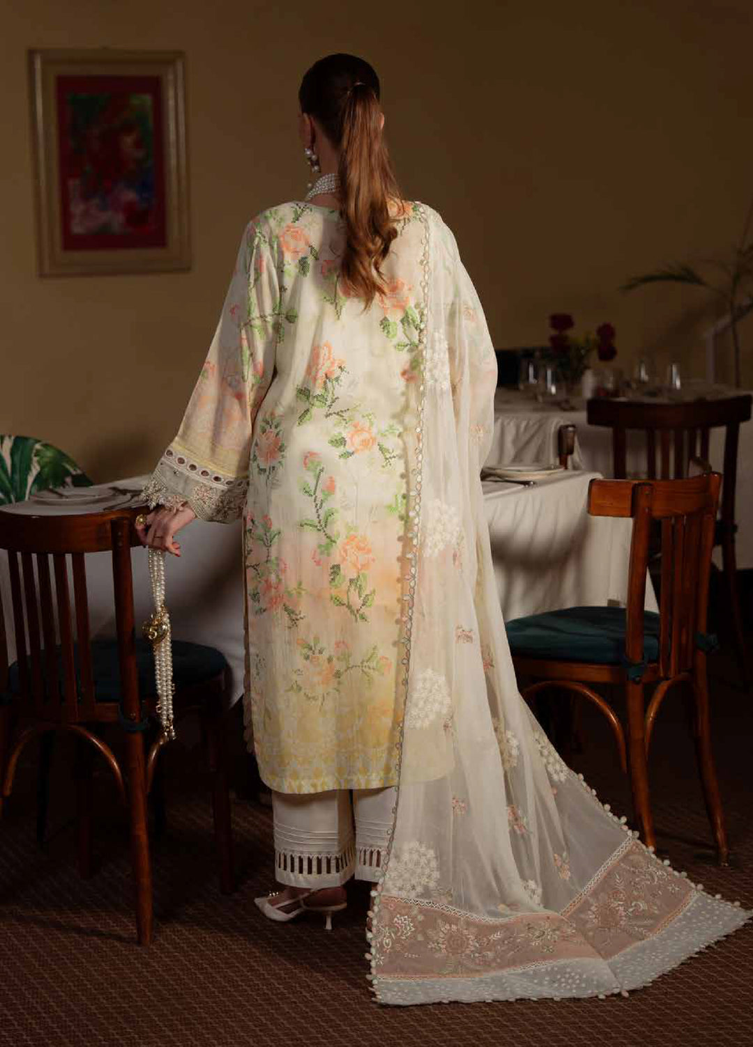 Maya by Nureh Unstitched Embroidered Swiss Lawn 3 Pcs Suit NU26UM NS-163 - Summer Collection