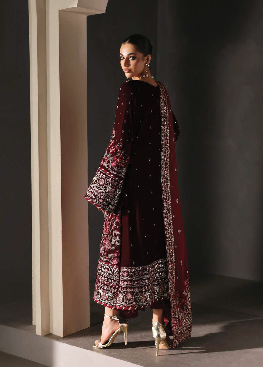 Marais by Gulaal Unstitched Velvet Embroidered 3 Piece Suits GL25VF GL-25-V14 Vela - Festive Collection